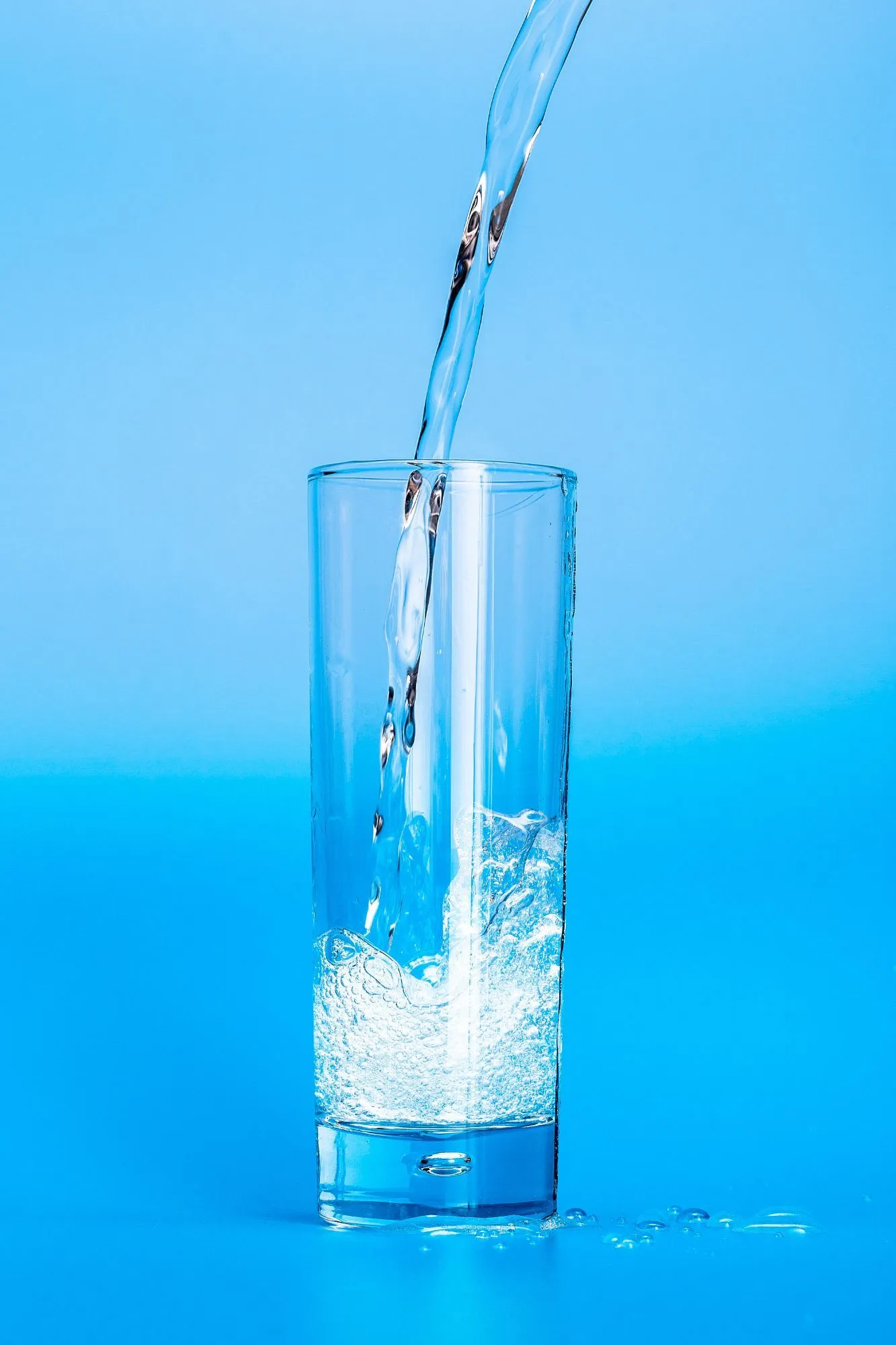 Glass of clean commercial-grade filtered water